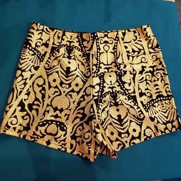 HoneyLee Black Gold Foil Shorts - Picture 2 of 5